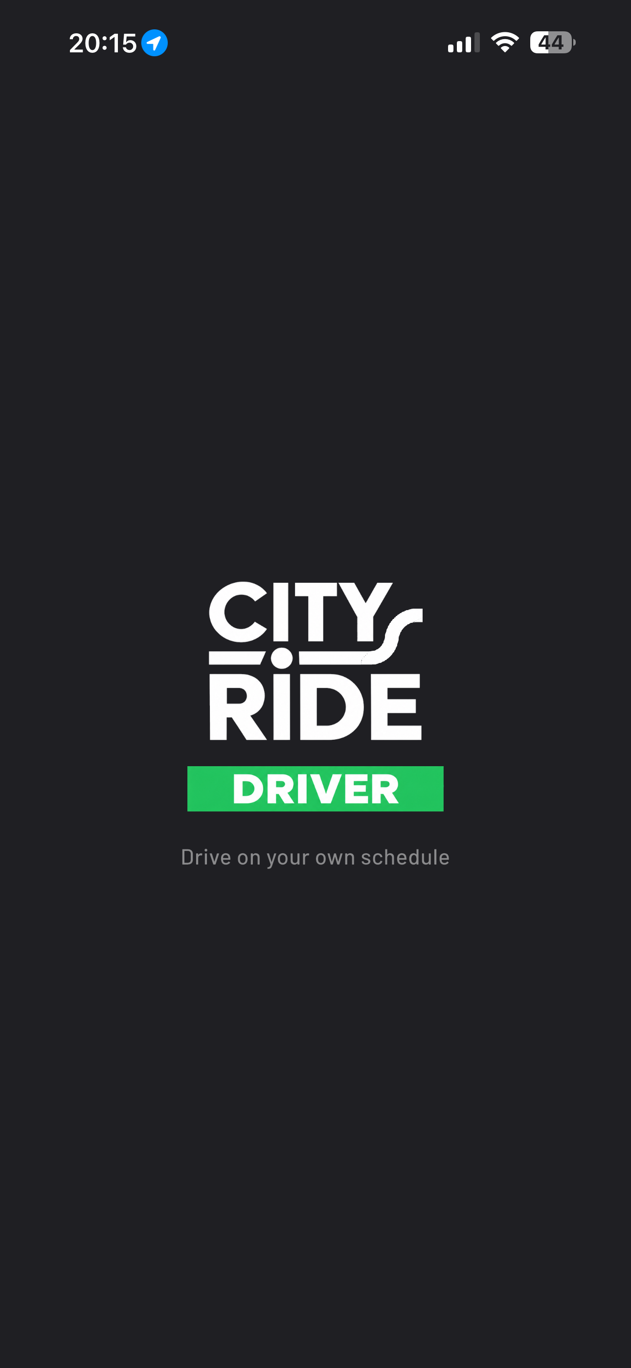 CityRide driver app splash screen